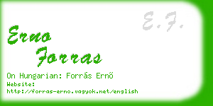 erno forras business card