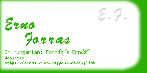 erno forras business card